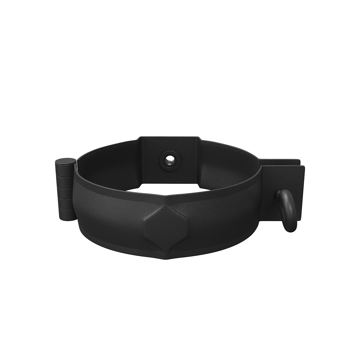 Verzinkt stalen afvoerbuisklem – Gecoat  Mat Zwart – goot 125/90 mm