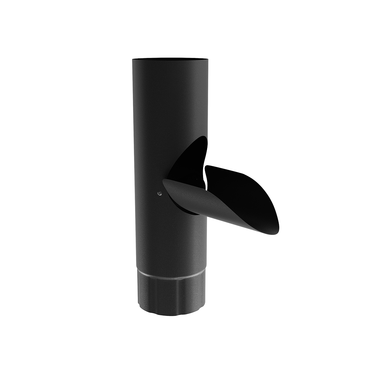 Verzinkt stalen aftappunt – Gecoat  Mat Zwart- goot 125/90 mm