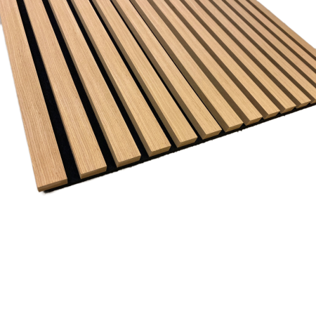 Akoestische-panelen-260-x-60-cm Kleur Pink 1-zijdig fineer Lattenwand Akupanelen