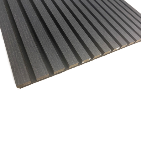 Akoestische panelen280x60cm Kleur Black 1-zijdig-fineer Lattenwand Akupanelen
