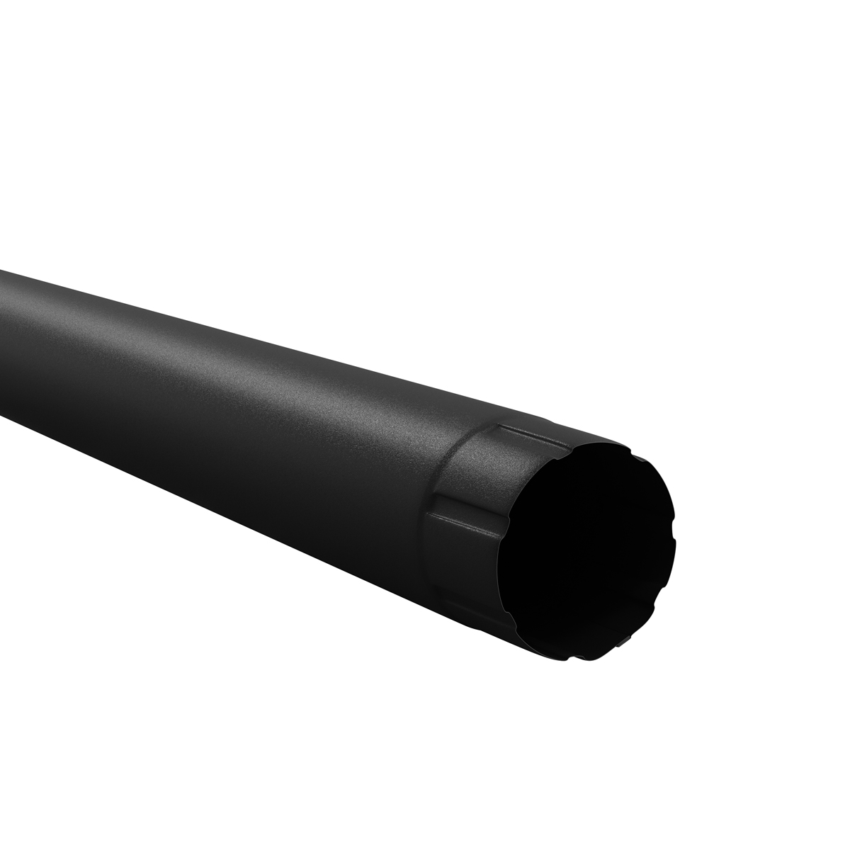 Verzinkt stalen verlengstuk afvoerbuis – Gecoat  Mat Zwart – goot 125/90 mm