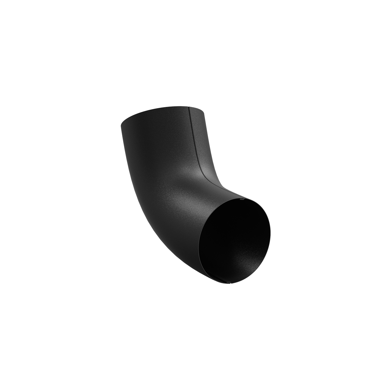 Verzinkt stalen afvoervoet 60° Ø90 mm – Gecoat  Mat Zwart – goot 125/90 mm