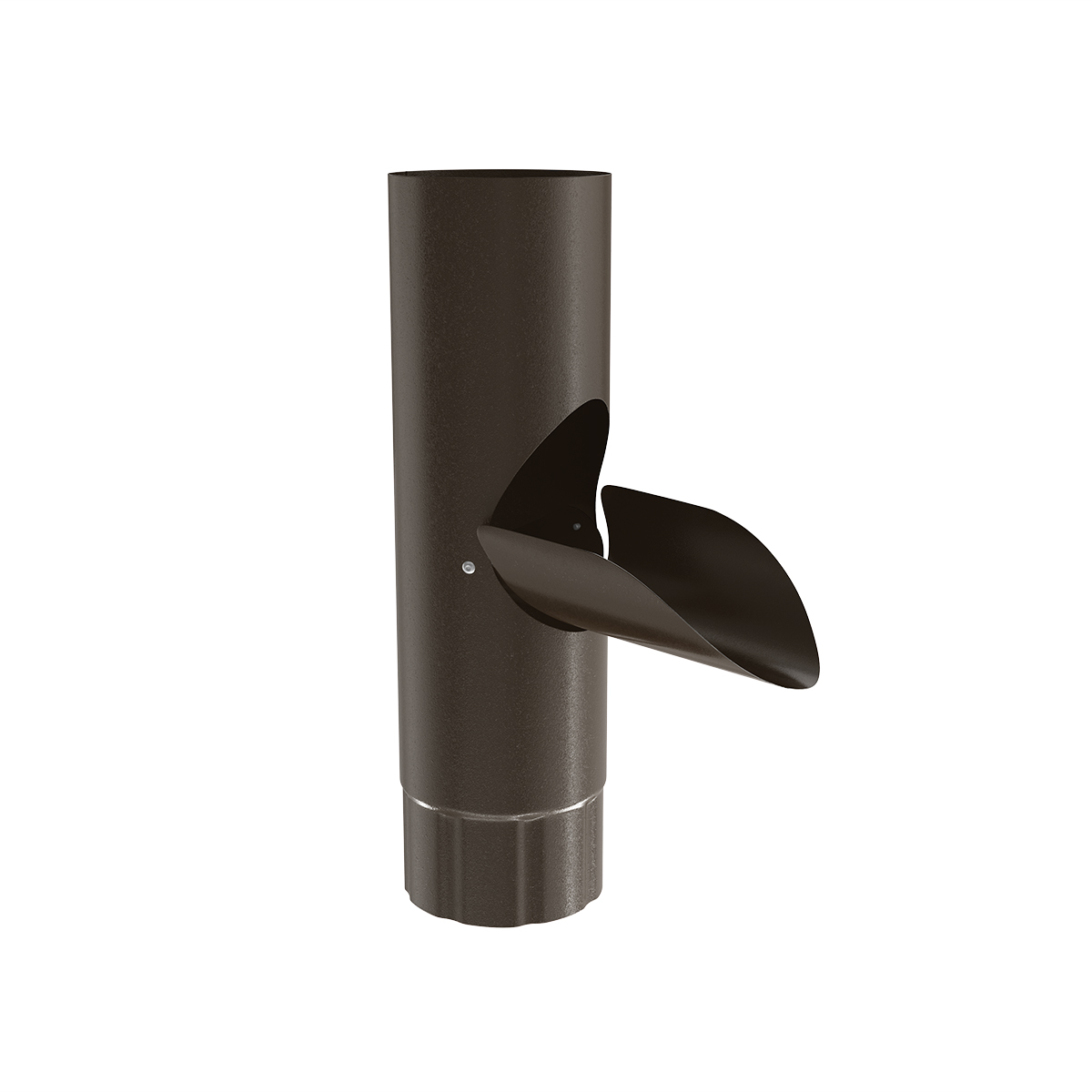 Verzinkt stalen aftappunt – Gecoat  Ral 8019 Glossy- goot 125/90 mm