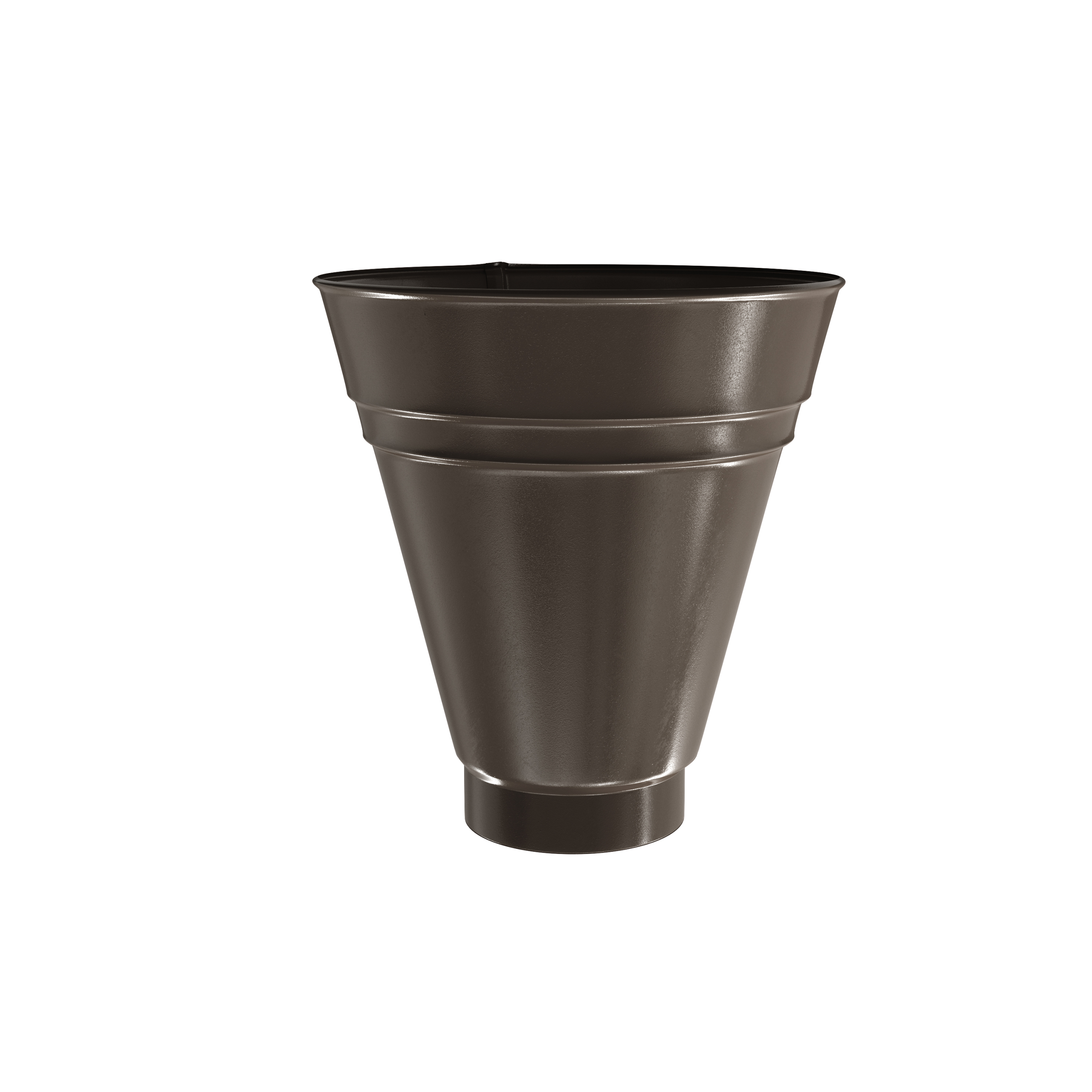Verzinkt stalen opvangtrechter – Gecoat  Ral 8019 Glossy- goot 125/90 mm