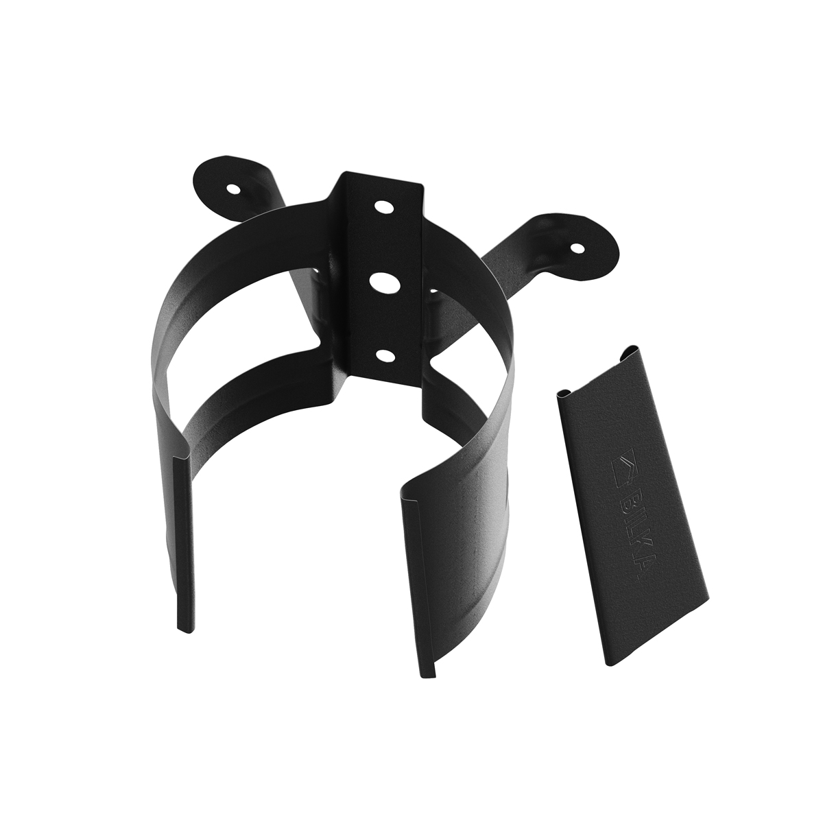 Verzinkt stalen HWA Ø90 mm. bevestiging afvoerbuis  – Gecoat  Mat Zwart- goot 125/90 mm